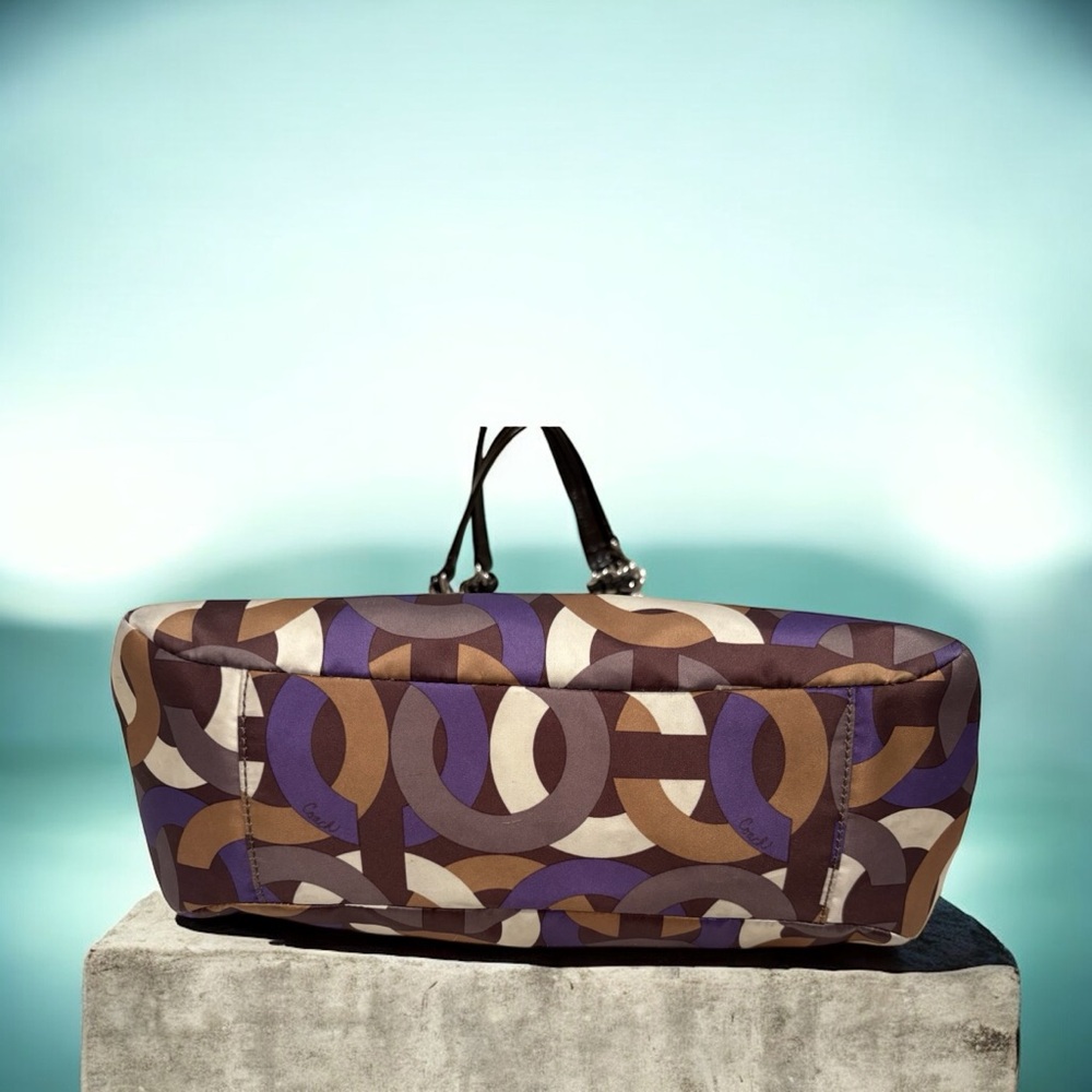 Coach Multicolor Signature Tote Bag EUC - Picture 3 of 7